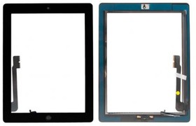 (iPad 4) тачскрин с кнопкой Home и клейкой лентой для Apple iPad 4, черный