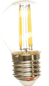 Фото 1/2 Лампа светодиодная LED-ШАР-deco 7Вт 230В Е27 4000К 630Лм прозрачная 4690612016337