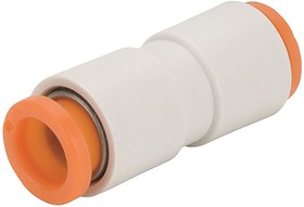 KQ2H06-00A-X35, KQ2 Series Straight Tube-to-Tube Adaptor, Push In 6 mm to Push In 6 mm, Tube-to-Tube Connection Style