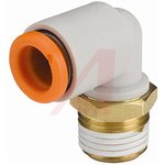KQ2L07-35A, KQ2 Series Elbow Threaded Adaptor, NPT 1/4 Male to Push In 1/4 in ...