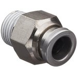 KQB2H07-N01S, KQB2 Series Threaded-to-Tube, NPT 1/8 to Push In 1/4 in ...
