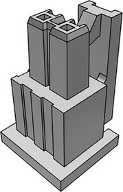 Фото 1/5 IPD1-02-S-K, 2 Rectangular Connectors - Housings Receptacle White 0.100" (2.54mm)