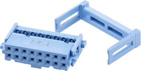 Фото 1/4 1-1658526-1, 16-Way IDC Connector Socket for Cable Mount, 2-Row