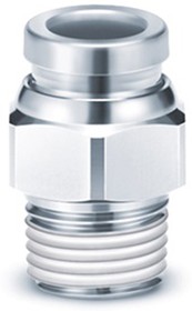 KQB2H10-G03, KQB Series Bulkhead Threaded-to-Tube Adaptor, Push In 6 mm, Threaded-to-Tube Connection Style