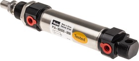 Фото 1/2 P1A-S025DS-0050, Pneumatic Piston Rod Cylinder - 25mm Bore, 50mm Stroke, P1A Series, Double Acting