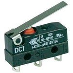 DC1C-A1LC, Micro Switch DC, 6A, 1CO, 2N, Flat Lever