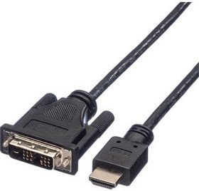 11.04.5552, Video Cable, DVI-D 18 + 1-Pin Male - HDMI Plug, 1920 x 1080, 5m