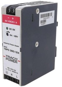 Фото 1/3 TSPC 050-124, TSPC DIN Rail Power Supply, 100 240V ac ac Input, 24V dc dc Output, 2.1A Output, 50W