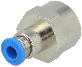 Фото 1/3 QSF-1/4-4-B, Push-In Fitting, 26.9mm, Compressed Air, QS