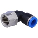 QSLF-1/4-8-B, QS Series Elbow Threaded Adaptor, G 1/4 Female to Push In 8 mm ...