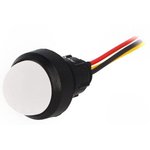 LRY-D20-230ACWK, Индикат.лампа: LED, выпуклый, 230ВAC, Отв: d13мм, IP40, пластик