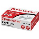 Скрепки , 28 мм, оцинкованные, 100 шт., в картонной коробке, 227583