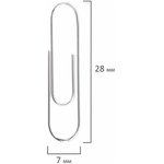 Скрепки , 28 мм, оцинкованные, 100 шт., в картонной коробке, 227583