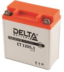 Фото 1/2 CT 1205.1, Аккумулятор DELTA Battery мото AGM 5 А/ч обратная R+ 120x61x129 EN65 А