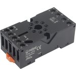 GZP8-BLACK, 8 Pin 300V ac DIN Rail Relay Socket, for use with R15 Relay