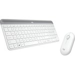 Клавиатура + мышь Logitech Combo MK470 клав:белый/серый мышь:белый USB ...