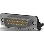D-Sub plug, 15 pole, standard, equipped, angled, solder pin, 5747841-4