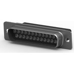 D-Sub plug, 25 pole, standard, unequipped, straight, crimp connection, 207464-2