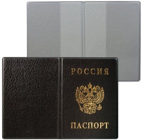 Фото 1/2 Обложка для паспорта с гербом, ПВХ, черная, ДПС, 2203.В-107