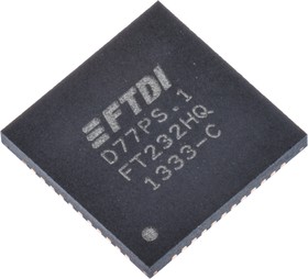 Фото 1/3 FT232HQ-REEL, USB Interface IC USB HS to UART/FIFO SPI/JTAG/I2C QFN-48