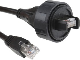 Фото 1/4 PX0837/3M00, Cat5e Straight Male RJ45 to Straight Male RJ45 Ethernet Cable, S/FTP, Black PUR Sheath, 3m