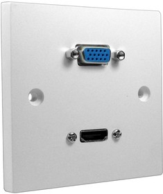 Фото 1/2 CPFP4433-BX, 1 Gang Multimedia Wallplate with HDMI & VGA, 20m Cables