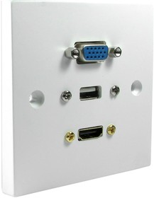 Фото 1/2 CPFP4436-4K, 1 Gang Multimedia Wallplate with 4K HDMI VGA & USB, 7m Cables