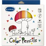 Набор цветных трехгранных карандашей 72 цветов, в картонном футляре 9402-72