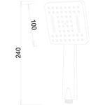 Лейка для душа LUXE квадрат 1 функция, 100x100мм, хром 34347