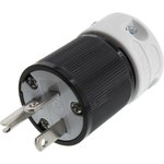 130144-0053, PWR ENTRY PLUG, NEMA 5-20P, 20A, BLK/WHT