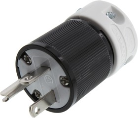 130144-0053, PWR ENTRY PLUG, NEMA 5-20P, 20A, BLK/WHT