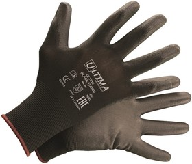 Перчатки BLACK TOUCH нейлоновые с полиуретановым покрыт, черн ULT615/XL