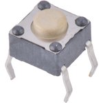 430156043726, White Tactile Switch, SPST 50 mA @ 12 V dc 0.9mm Through Hole