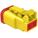 AT06-2S-YEL, Conn Housing PL 2 POS Crimp ST Cable Mount Yellow