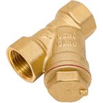 Фильтр сетчатый латунный У-образный Ду15 Ру20 муфтовый уплотнение паронит ...