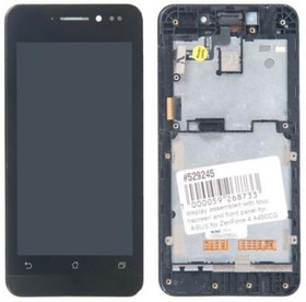 (A450CG) дисплей в сборе с тачскрином и передней панелью для Asus ZenFone 4 (A450CG) черный (4.5")