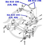 HA810105, Рычаг задней подвески, поперечный, нижний