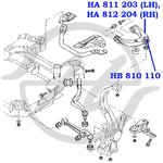 HA811203, Рычаг передней подвески, верхний, левый