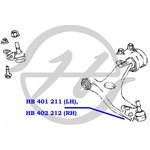 HB401211, Опора шаровая нижнего рычага передней подвески, левая