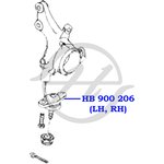 HB900206, Опора шаровая нижнего рычага передней подвески