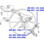 HR801120, Сайлентблок нижнего рычага передней подвески, передний