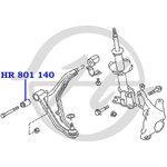 HR801140, Сайлентблок нижнего рычага передней подвески, передний