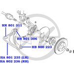 HR801311, Сайлентблок нижнего рычага передней подвески, передний