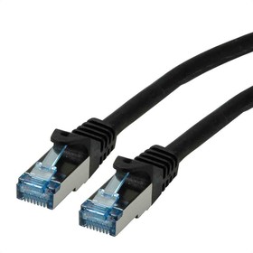 21.15.2975-50, Cat6a Male RJ45 to Male RJ45 Ethernet Cable, S/FTP, Black LSZH Sheath, 300mm, Low Smoke Zero Halogen (LSZH)