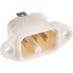 PX0590/63/WH, C16 Panel Mount IEC Connector Male, 10A, 250 V