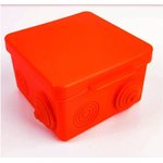 Коробка распред.наружного монтажа 100x100x50мм IP54(48шт),цвет-красный GE41256-06