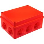 Коробка распред.наружного монтажа 190x140x70мм IP55(20шт),цвет-красный GE41244-06