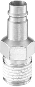 ERP 116153, Treated Steel Male Plug for Pneumatic Quick Connect Coupling, G 1/2 Male Threaded