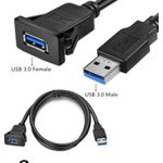 Кабель с разъемами USB 3.0 мама для монтажа - папа 1 м