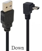 Фото 1/2 Кабель USB Type A на Mini USB угол вниз 1,5 м